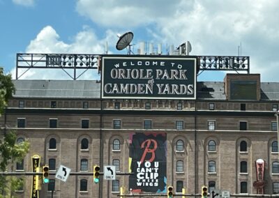 Camden-Yards exterior with bannners